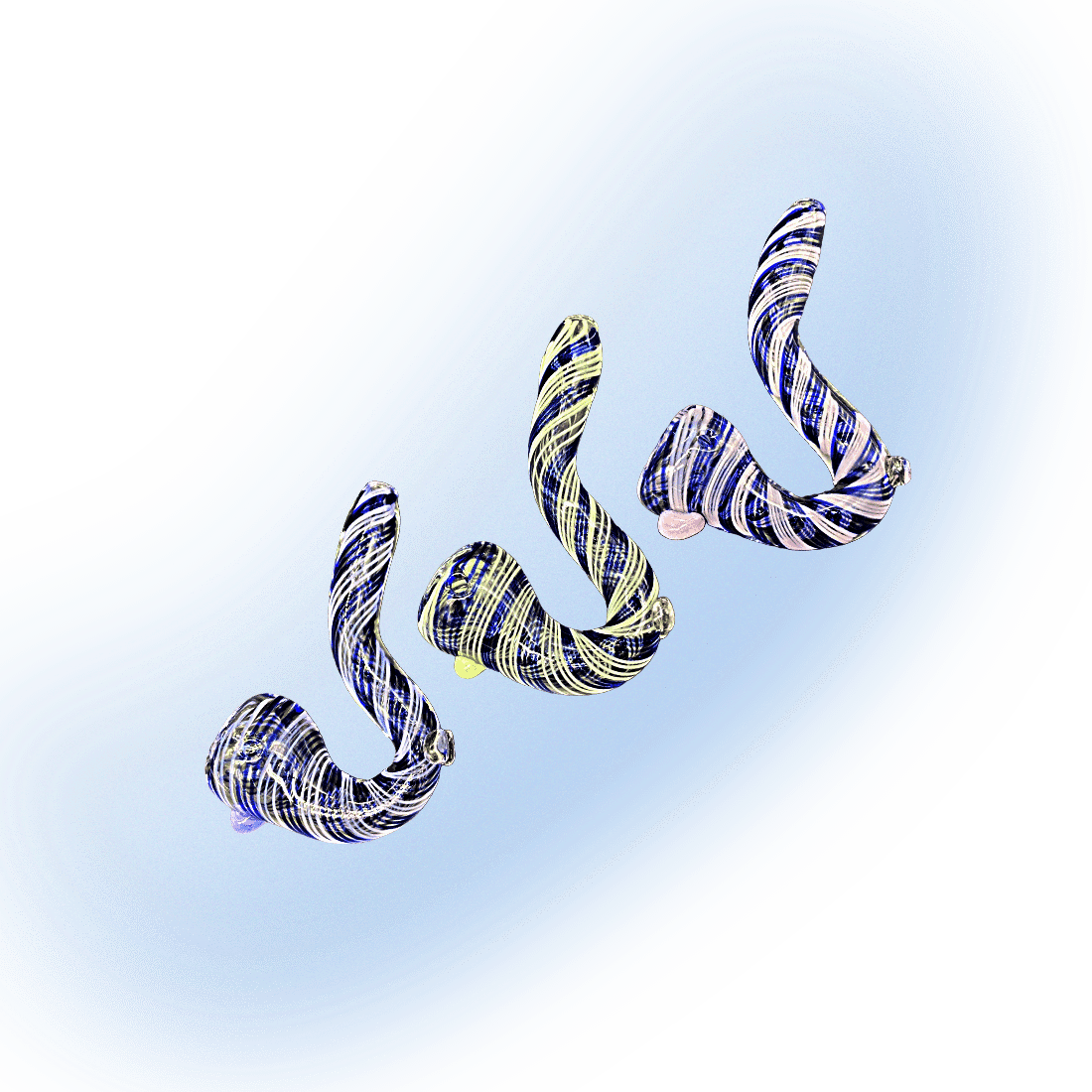 Color Wrapped Glass Sherlock Pipe - Assorted Colors