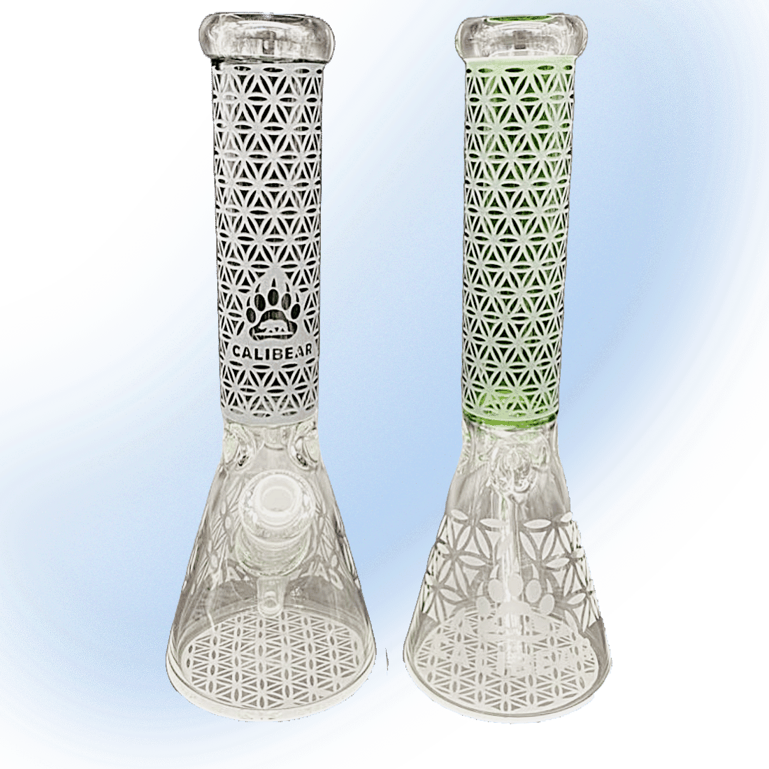 SandBlasted Glass Beaker Water Pipe | Cali Bear Glass