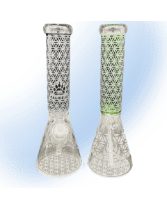 SandBlasted Glass Beaker Water Pipe | Cali Bear Glass