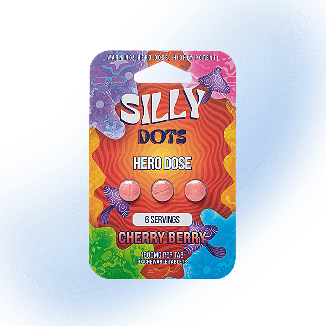 Silly Dots Hero Dose 1800mg Chewable Tablets | 3 Pack - Cherry Berry