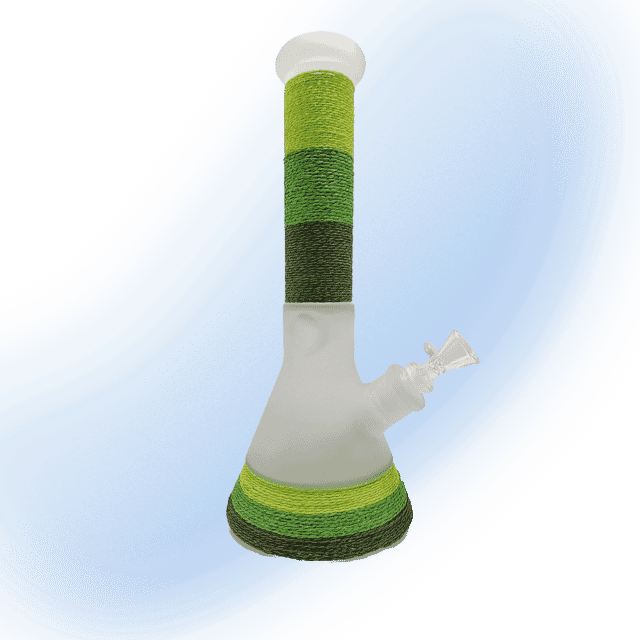 Smash Glass 12" Hemp Rope Sandblasted Glass Beaker Bong