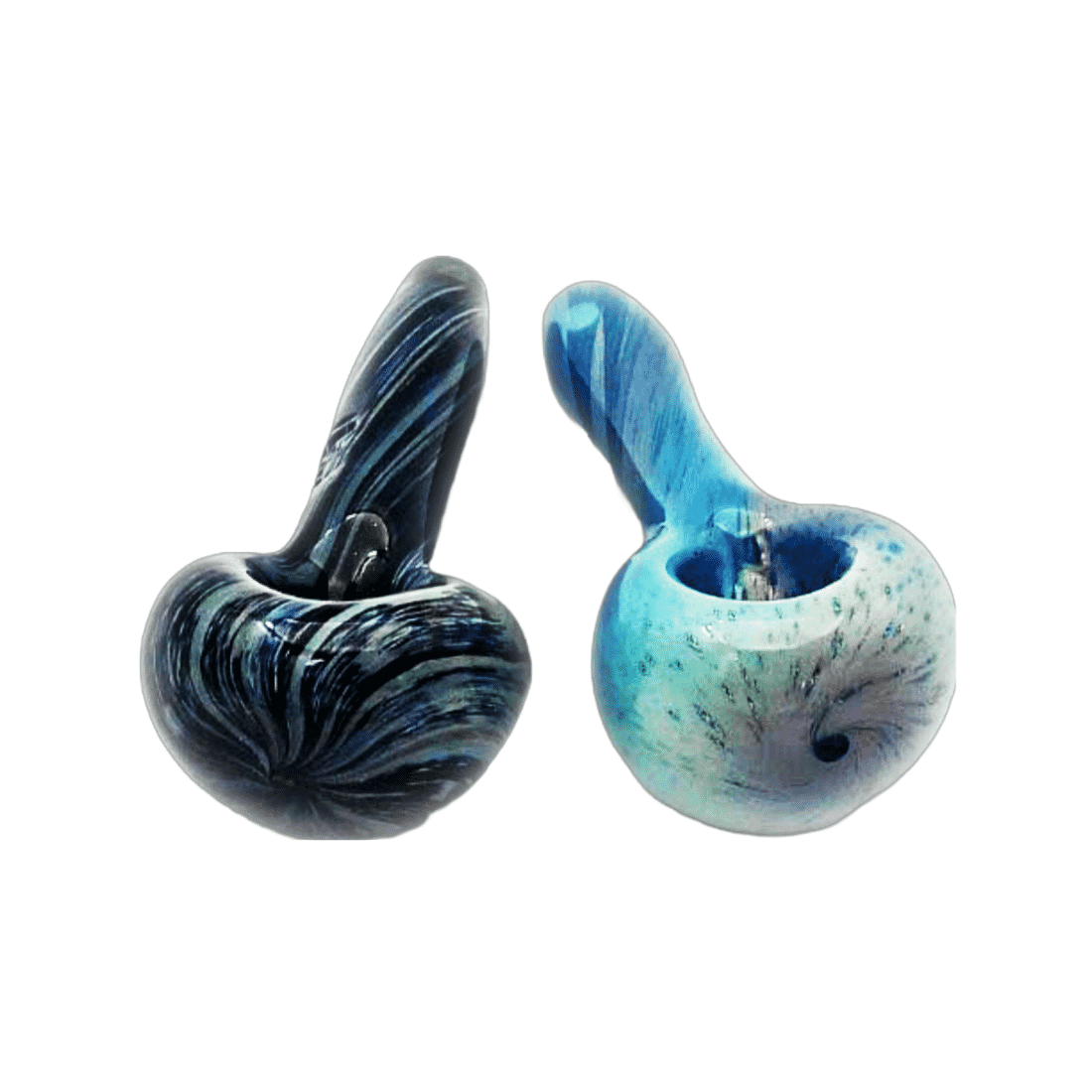 small frit swirl hand pipe by artist pipes