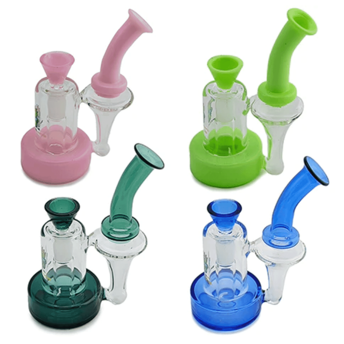 Space King Space Vortex glass water pipe with colored tube, 14mm dry herb bowl