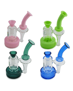 Space King Space Vortex glass water pipe with colored tube, 14mm dry herb bowl