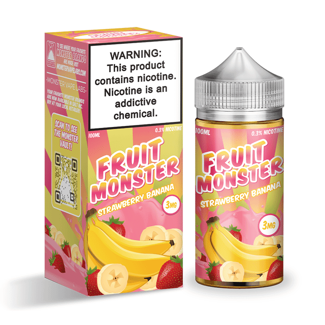bottle of strawberry banana fruit monster