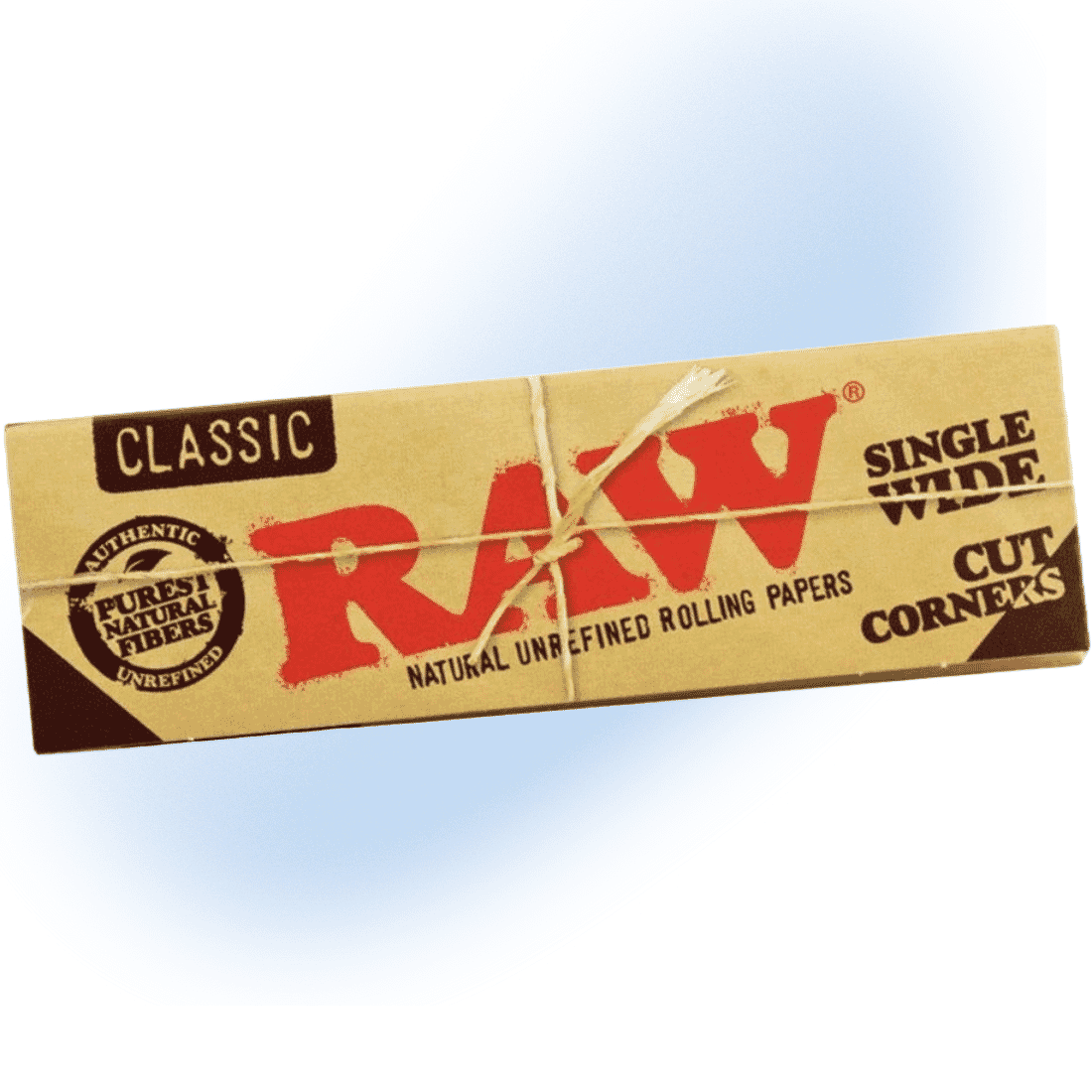 Pack of RAW Brand Single Wide Papers with Cut Corners, designed for easy and natural rolling