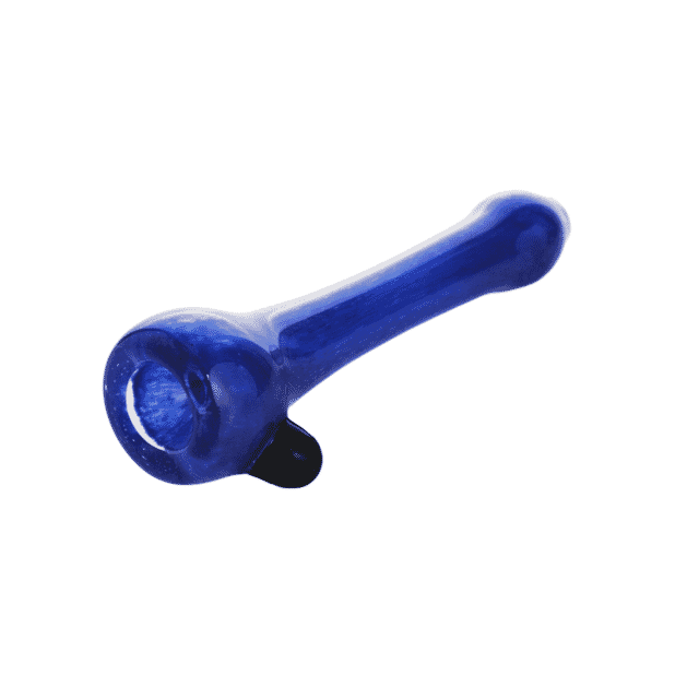 Color Glass Chillum Hand Pipe by T-Bag Glass | Blue