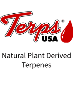 Terp usa banner displaying the product brand, terps usa and the product name Natural Plant Derived Terpenes