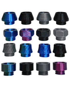 Rockwell Exchange 3D Printed Drip Tips, designed for 810 size vapes, showcasing unique patterns and affordable style.