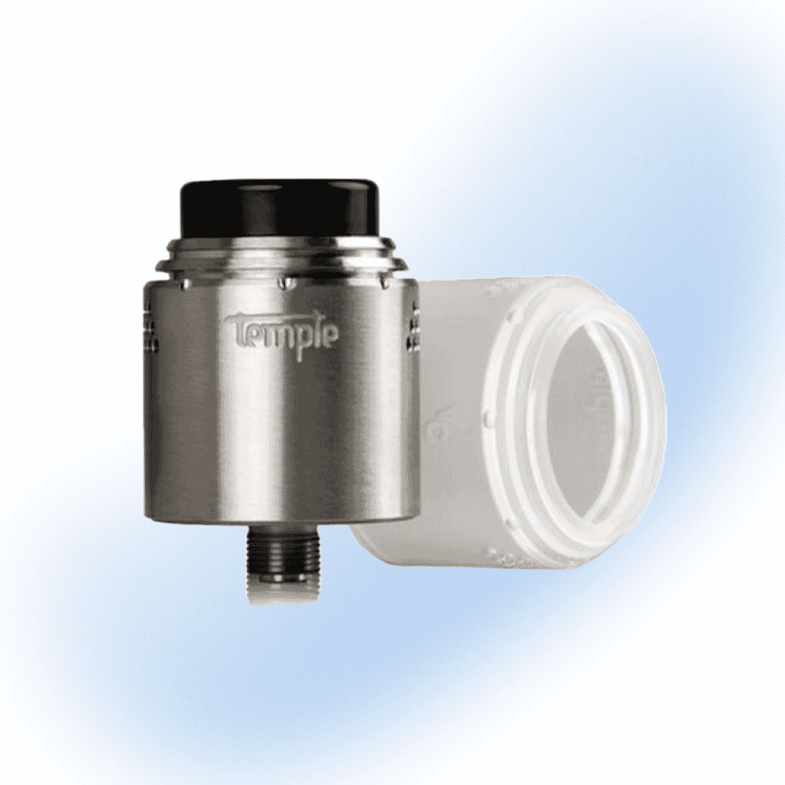 Newly redesigned Mini Temple RDA with modern updates, perfect for vaping enthusiasts