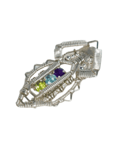 Wire Wrapped Pendant Necklace by J Burruss | Triple Gemstone