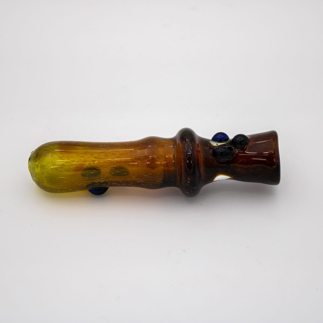 Green Dot Chillum by Shlumpee Glass