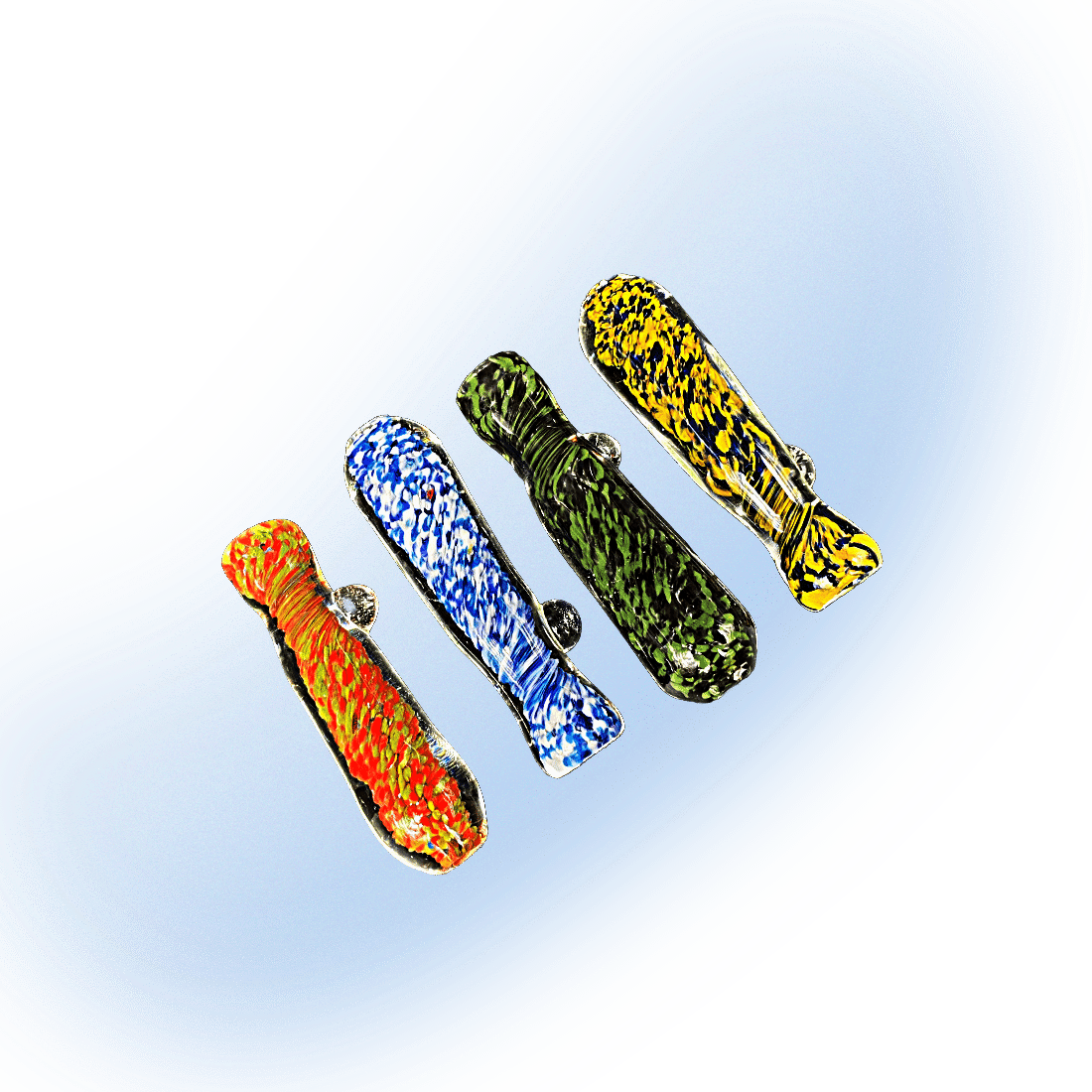 Thick Frit Glass Chillum Pipe