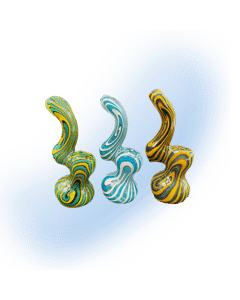 Colored Swirly Glass Bubbler Hand Pipe