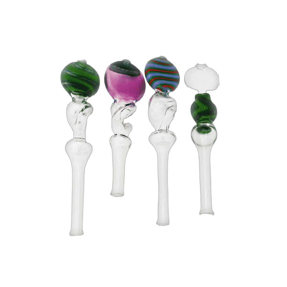 Wig Wag colored glass all in one nectar straw by artist pipes