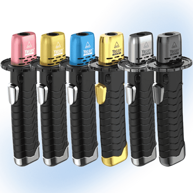 Yocan Red Series Katana Torch with multi-color flame and katana-style handle, available in various colors