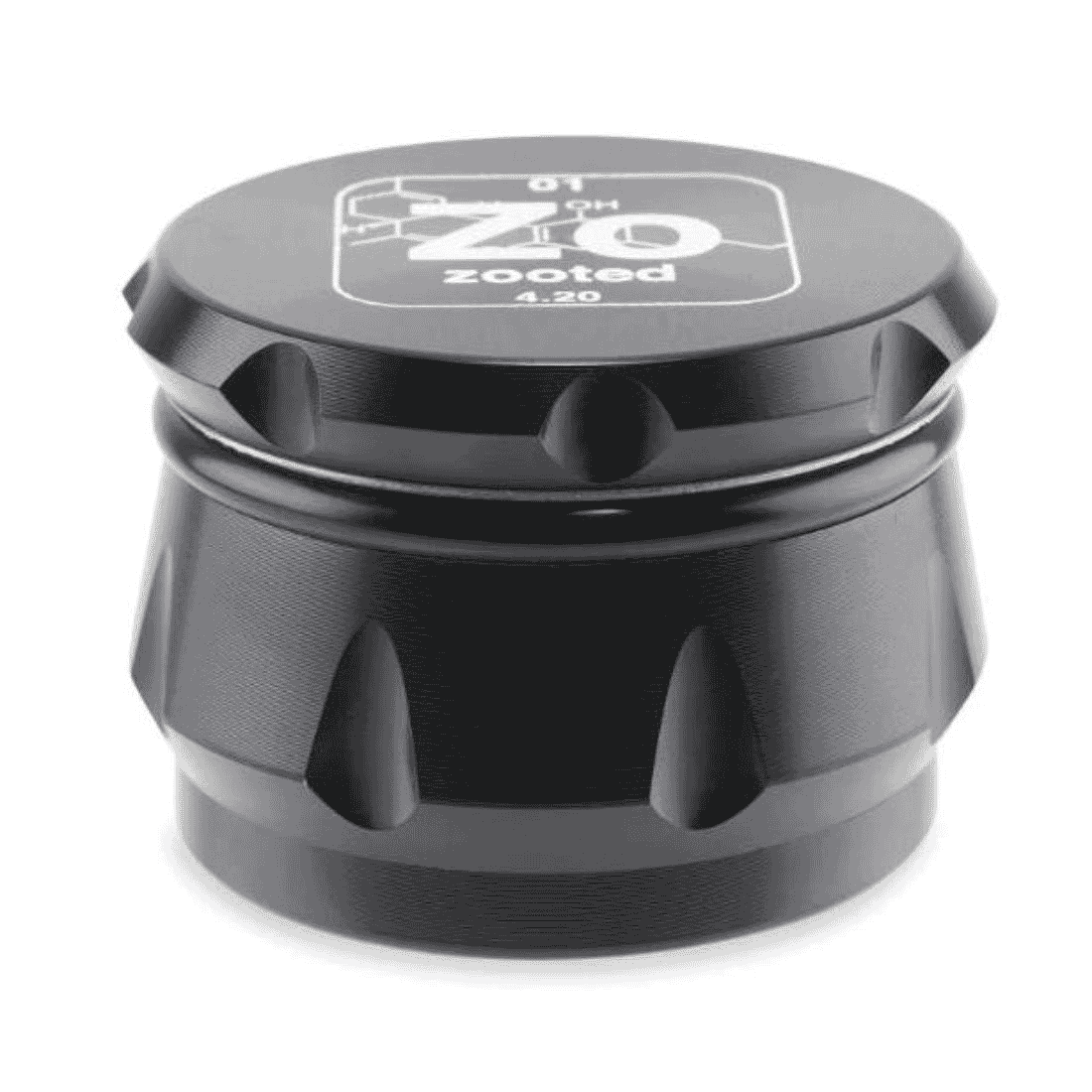 zooted 63mm 4 piece grinder black